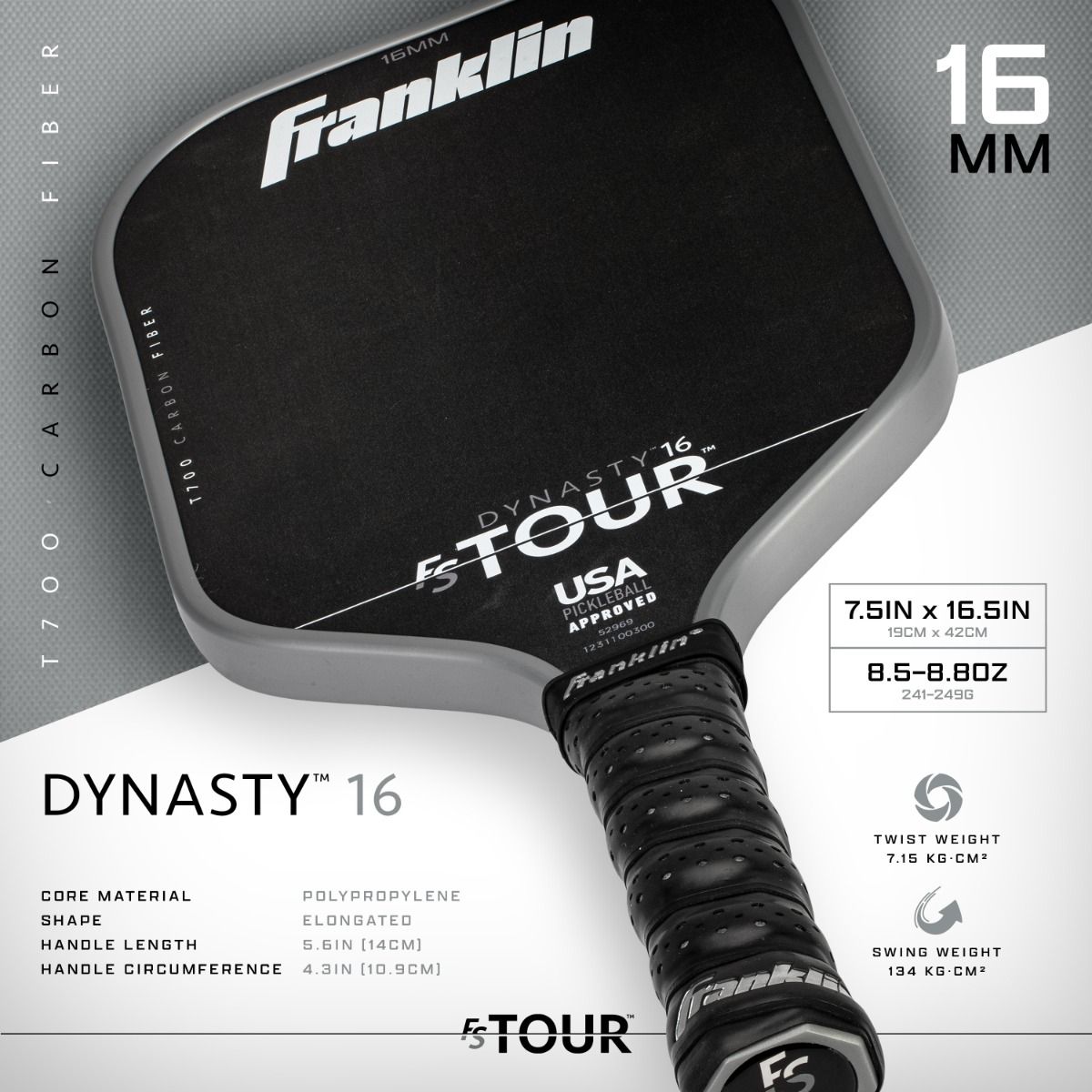 Franklin FS Tour Dynasty 16mm Pickleball Paddle | Fast, Free